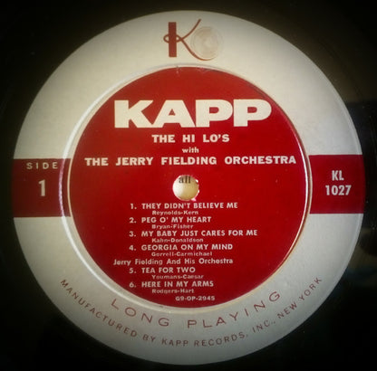 The Hi-Lo's And The Jerry Fielding Orchestra : The Hi-Lo's And The Jerry Fielding Orchestra (LP, Album)