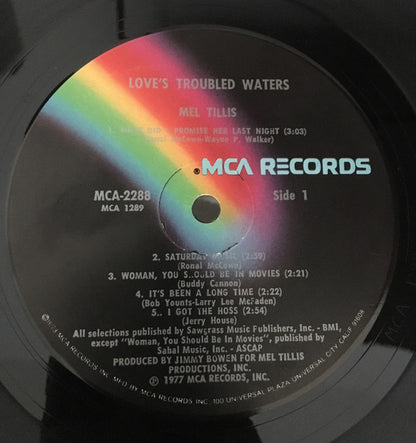 Mel Tillis : Loves Troubled Waters (LP, Album, Glo)