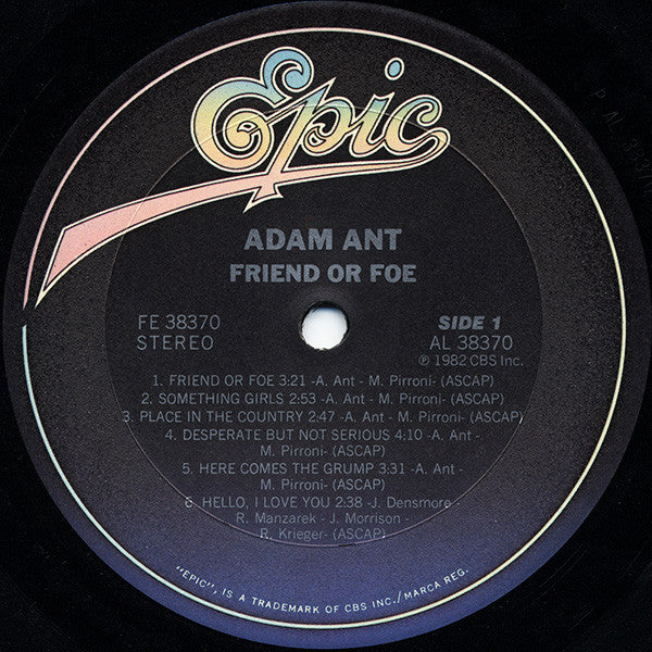 Adam Ant : Friend Or Foe (LP, Album, Pit)
