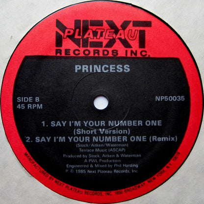 Princess : Say I'm Your Number One (12", Pla)