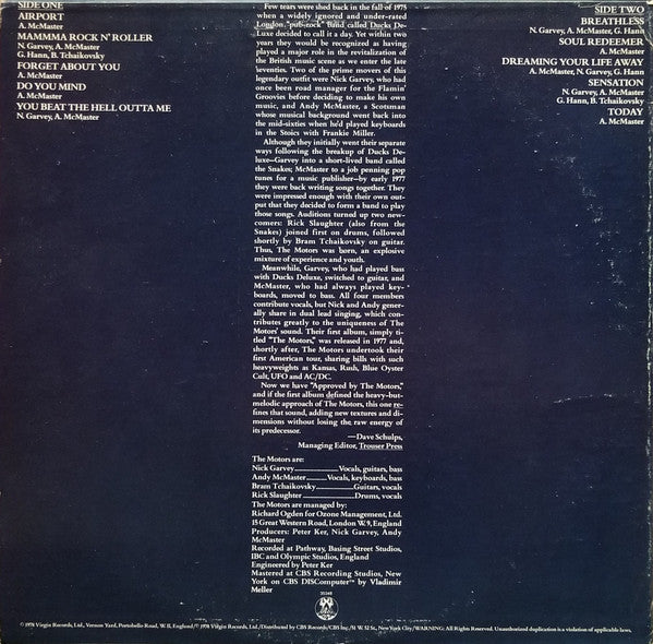 The Motors : Approved By The Motors (LP, Album, San)