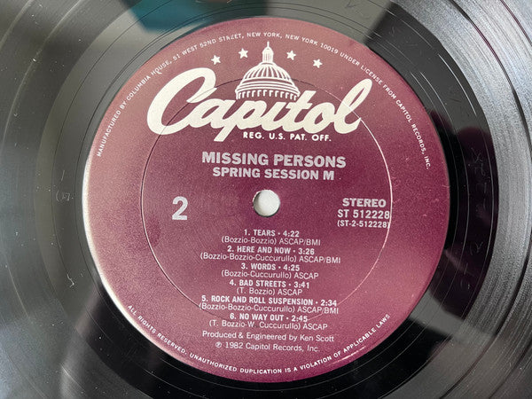 Missing Persons : Spring Session M (LP, Album, Club, Col)
