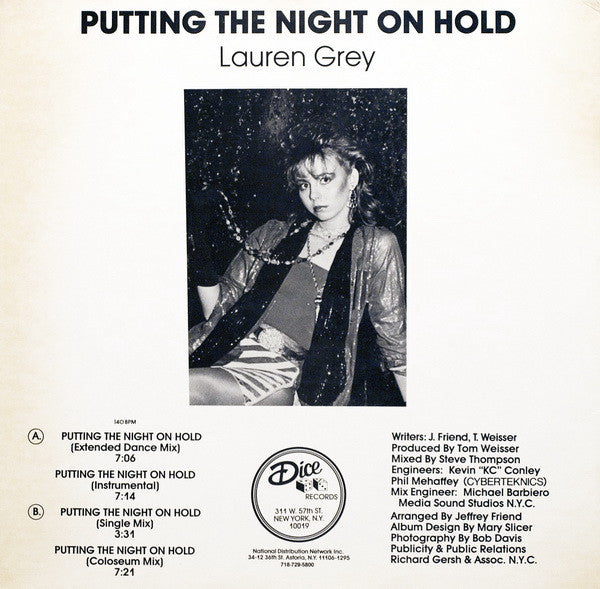 Lauren Grey : Putting The Night On Hold (Extended Dance Mix) (12")