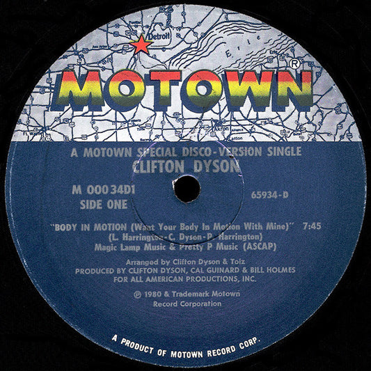 Clifton Dyson : Body In Motion (Want Your Body In Motion With Mine) (12", Single)