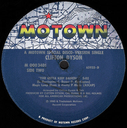 Clifton Dyson : Body In Motion (Want Your Body In Motion With Mine) (12", Single)