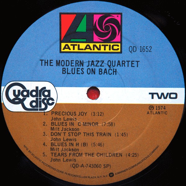 The Modern Jazz Quartet : Blues On Bach (LP, Album, Quad, RE)