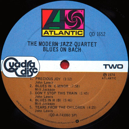 The Modern Jazz Quartet : Blues On Bach (LP, Album, Quad, RE)