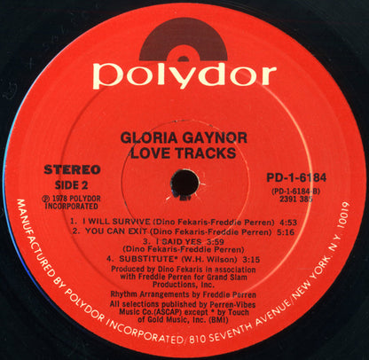 Gloria Gaynor : Love Tracks (LP, Album, Mon)