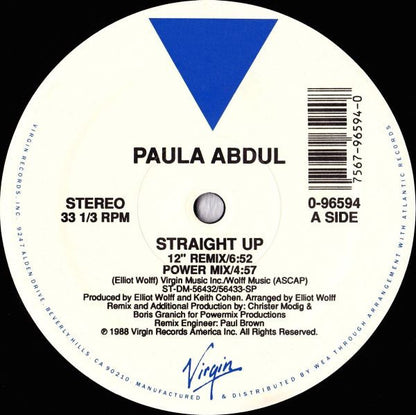 Paula Abdul : Straight Up (12")