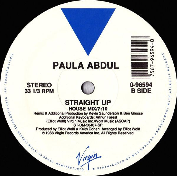 Paula Abdul : Straight Up (12")