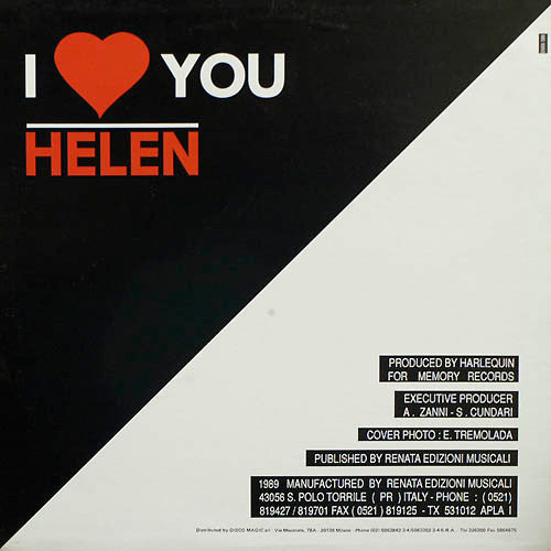 Helen (2) : I Love You (12")
