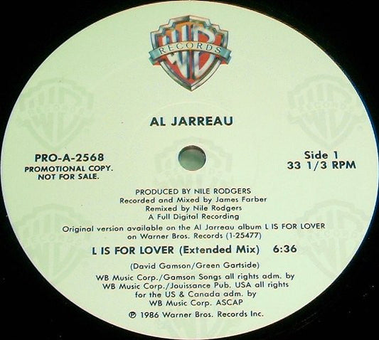 Al Jarreau : L Is For Lover (12", Promo)