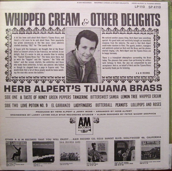 Herb Alpert & The Tijuana Brass : Whipped Cream & Other Delights (LP, Album, Mono, Pit)