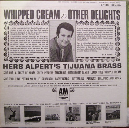 Herb Alpert & The Tijuana Brass : Whipped Cream & Other Delights (LP, Album, Mono, Pit)