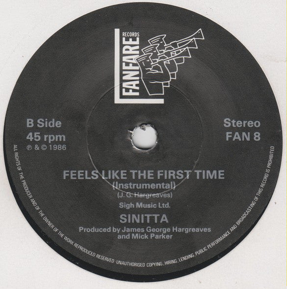 Sinitta : Feels Like The First Time (7", Single)
