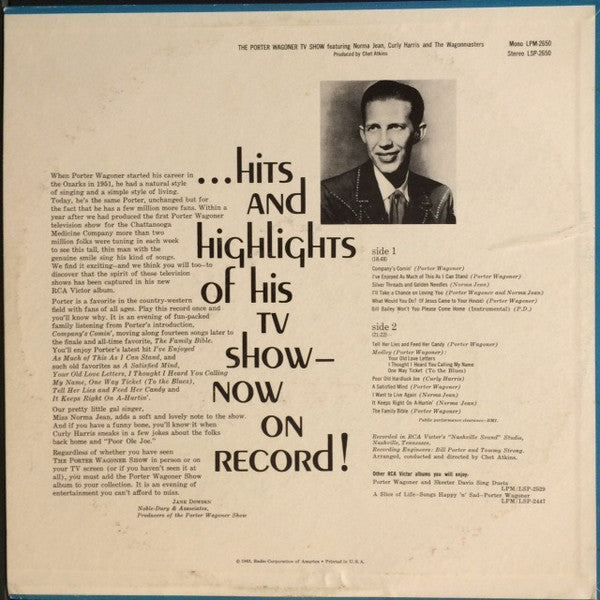 Porter Wagoner : The Porter Wagoner Show (LP, Album, Mono, Ind)
