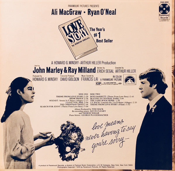 Francis Lai : Love Story  (Music From The Original Soundtrack) (LP, Album, She)