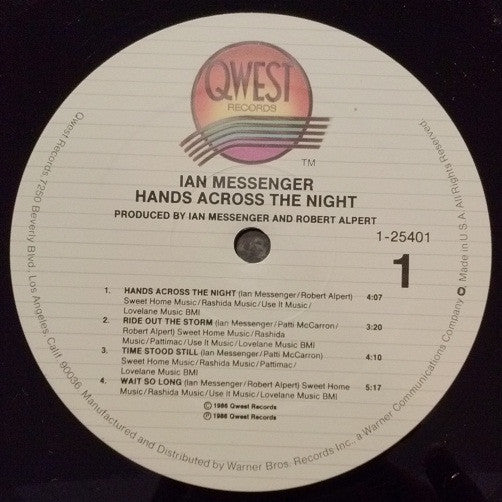 Ian Messenger : Hands Across The Night (LP, Album)