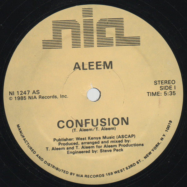 Aleem : Confusion (12")