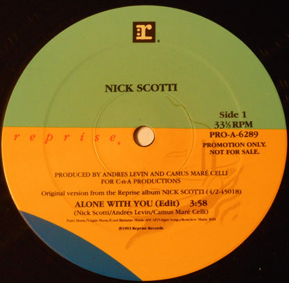 Nick Scotti : Alone With You (12", Promo)