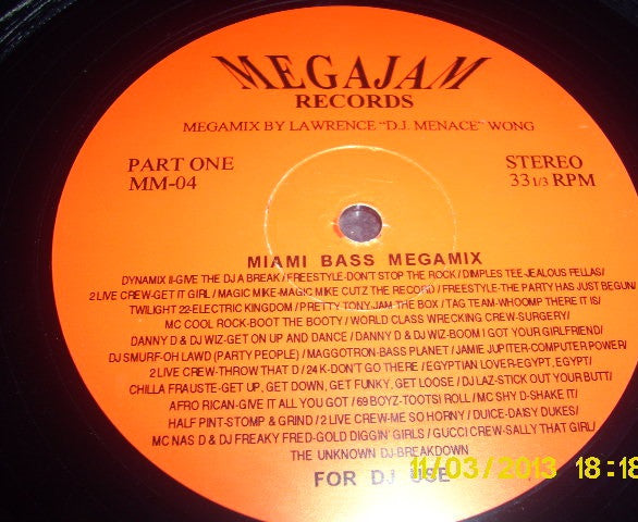 Various : Miami Bass Megamix / Flashback Freestyle Megamix (12", Mixed, Promo)