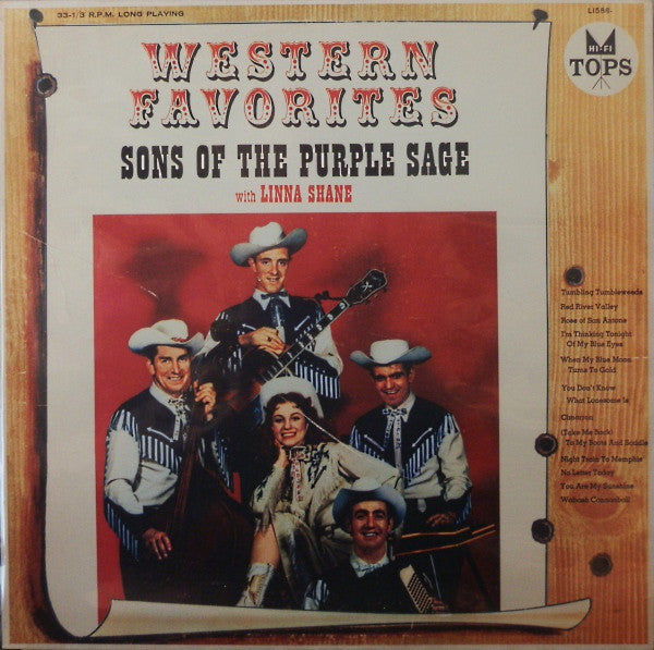 The Sons Of The Purple Sage With Linna Shane : Western Favorites (LP, Album, Mono)