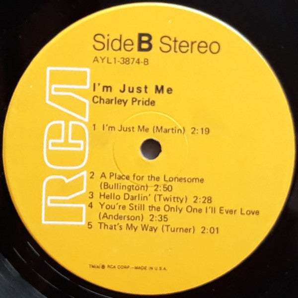 Charley Pride : I'm Just Me (LP, Album, RE)