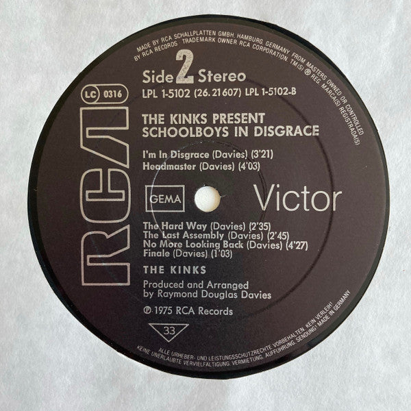 The Kinks : The Kinks Present Schoolboys In Disgrace (LP, Album, RE, Gat)