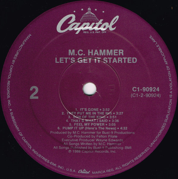 MC Hammer : Let's Get It Started (LP, Album, Spe)