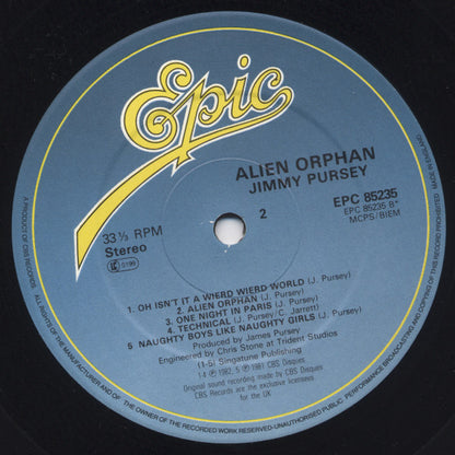 Jimmy Pursey : Alien Orphan (LP, Album)