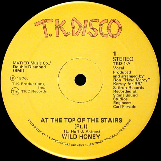 Wild Honey : At The Top Of The Stairs (12")