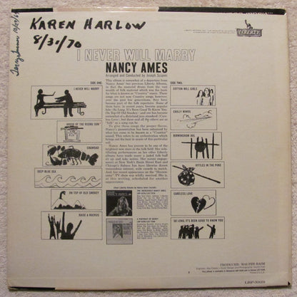 Nancy Ames : I Never Will Marry (LP, Mono)
