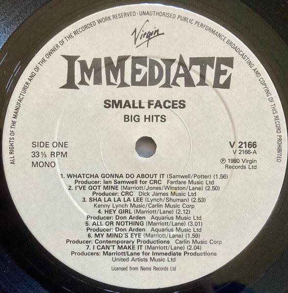 Small Faces : Big Hits (LP, Comp, Gat)