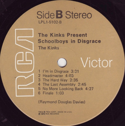 The Kinks : Schoolboys In Disgrace (LP, Album, Ind)