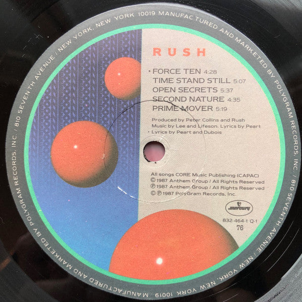 Rush : Hold Your Fire (LP, Album, Hub)