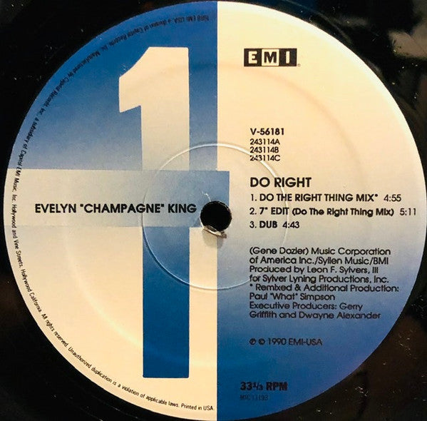 Evelyn King : Do Right (12")