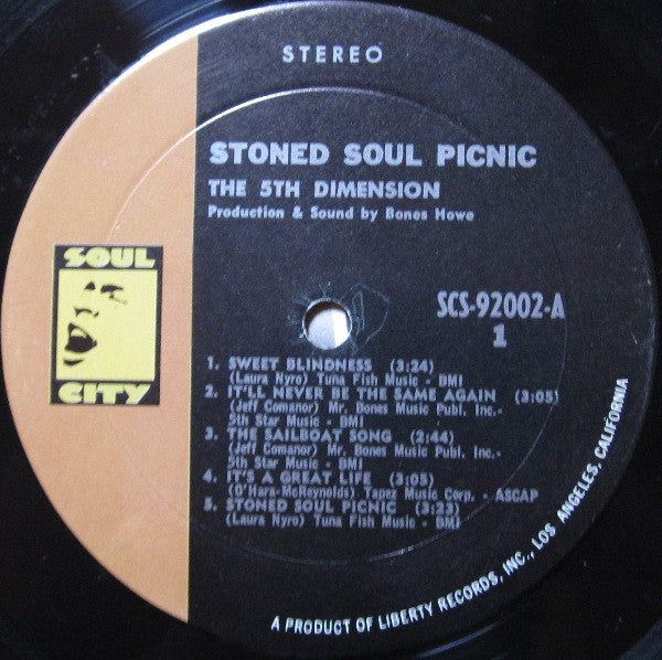 The Fifth Dimension : Stoned Soul Picnic (LP, Album, Res)
