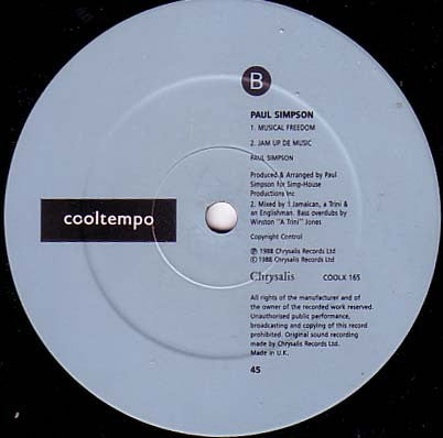 Paul Simpson : Musical Freedom (Free At Last) (12")