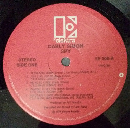 Carly Simon : Spy (LP, Album, Gat)