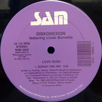Diskonexion Featuring Linda Burnette : Love Rush (12")