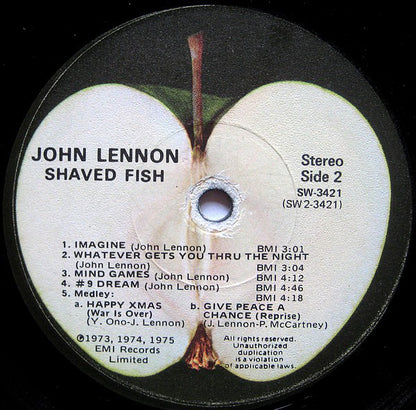John Lennon / The Plastic Ono Band : Shaved Fish (LP, Comp, Los)