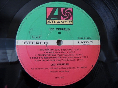 Led Zeppelin : Led Zeppelin III (LP, Album, RE, Gat)