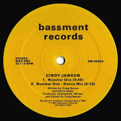 Cindy Janson : Number One (12")
