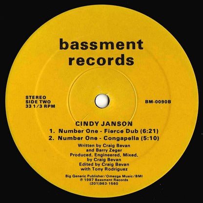 Cindy Janson : Number One (12")