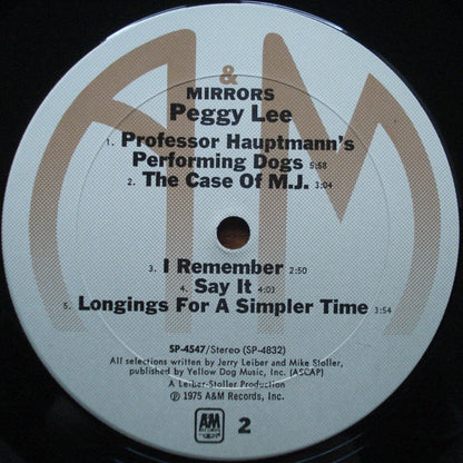 Peggy Lee : Mirrors (LP, Album)