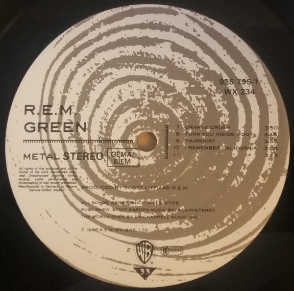 R.E.M. : Green (LP, Album, RE, 180)