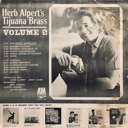 Herb Alpert & The Tijuana Brass : Volume 2 (LP, Album, Tan)