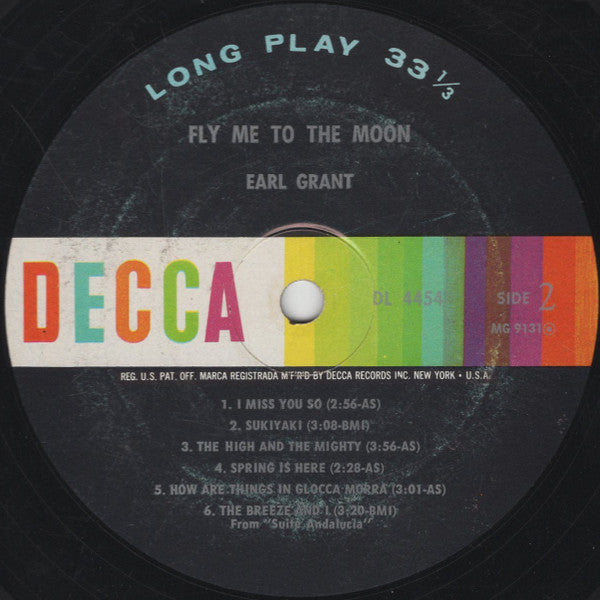 Earl Grant : Fly Me To The Moon (LP, Album, Mono, Glo)