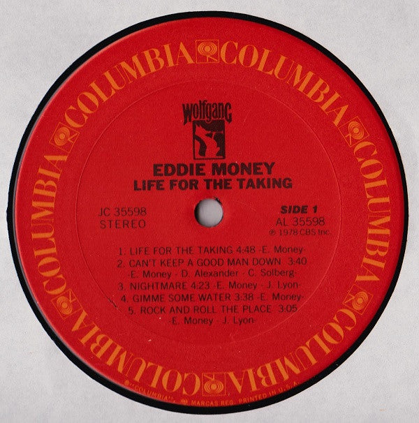 Eddie Money : Life For The Taking (LP, Album)