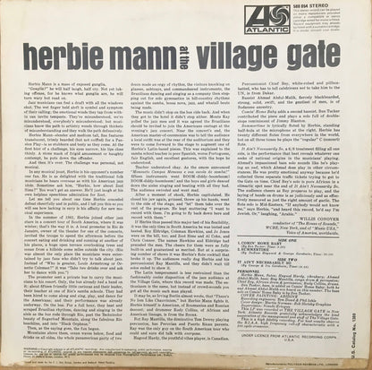 Herbie Mann : Herbie Mann At The Village Gate (LP, Album)